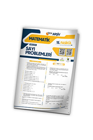 2025 DGS Matematik Sayı Problemleri ÖSYM Çıkmış Soru Bankası Modüler Set Çözümlü 15.Fasikülü