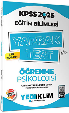 2025 KPSS Eğitim Bilimleri Öğrenme Psikolojisi Çek Kopart Yaprak Test