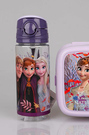 LİSANSLI ELSA FROZEN "BESLENME KABI VE 500 ML TRITAN MATARA SETİ