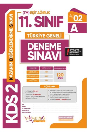 2026 11.Sınıf KDS EŞİT AĞIRLIK TM SARMAL Deneme Paketi 5li Türkiye Geneli D.Çözümlü Asimetrik Yayın