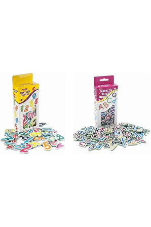 Oyuncak Manyetik Mıknatıslı Türkçe - İngilizce Harfler ve Sayılar Eğitici Magnet 100 Parça