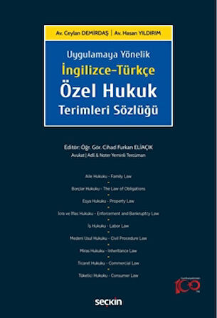 İngilizce-Türkçe Özel Hukuk Terimleri Sözlüğü