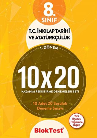 Tudem 8. Sınıf Bloktest 1.Dönem T.C. İnkilap Tarihi 10x20 Kazanım Pekiştirme Denemeleri
