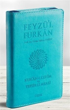Feyzü'l Furkan Kur'an-ı Kerim ve Tefsirli Meali (Cep Boy - Fermuarlı) Turkuaz