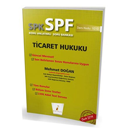 SPK - SPF Ticaret Hukuku Konu Anlatımlı Soru Bankası