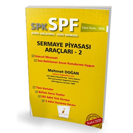 SPK - SPF Sermaye Piyasası Araçları 2 Konu Anlatımlı Soru Bankası