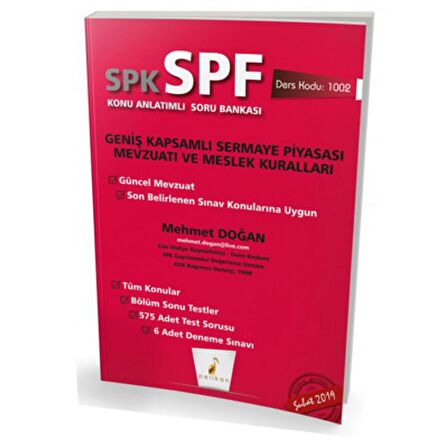 SPK - SPF Geniş Kapsamlı Sermaye Piyasası Mevzuatı ve Meslek Kuralları Konu Anlatımlı Soru Bankası