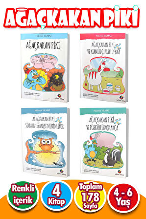 4 - 6 Yaş Ağaçkakan Piki Okuma Seti - 4 Kitap - Renkli İçerik