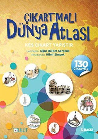 Çıkartmalı Dünya Atlası - Uğur Bülent Serçelik - Bulut Yayınları