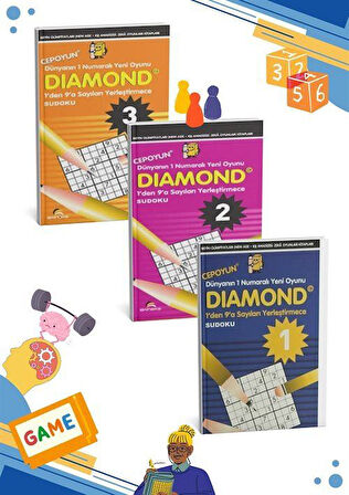 Diamond - Sudoku Akıl Dolu Oyunlar 7'den 77'ye Düşünen Tüm İnsanlar İçin IQ Geliştiren 3 Cep Boy Kitap / Ahmet Karaçam