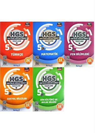 5. Sınıf Haftalık Gözlem Süreci Testleri SET (5 Kitap) 32 Hafta (HGS) Seviye Yayınları