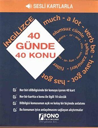 40 Günde 40 İngilizce Konu - Sesli Kartlarla