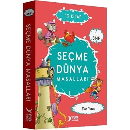 1. Sınıf Seçme Dünya Masalları Düz Yazılı - 10 Kitap