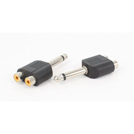 Diyez Müzik 6.3mm Mono(Erkek) - 2 x RCA (Dişi) Çevirici Adaptör