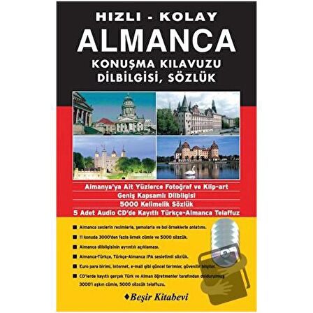 Hızlı Kolay Almanca Konuşma Kılavuzun Dilbilgisi Sözlük CD'li / Beşir Kitabevi /