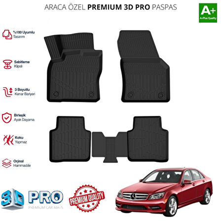 W204 C SERİSİ ARACA ÖZEL 3D PASPAS 2007 2008 2009 2010 2011 2012 2013 2014