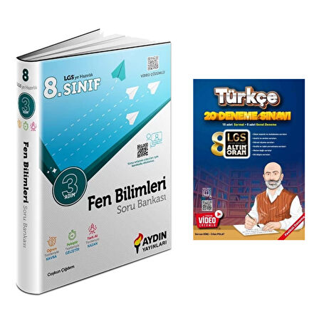 8.sınıf 3 Adım Fen Bil. Soru Bankası & 8.sınıf Türkçe 20 Deneme