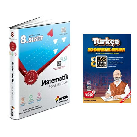 8.sınıf 3 Adım Matematik Soru Bankası & 8.sınıf Türkçe 20 Deneme