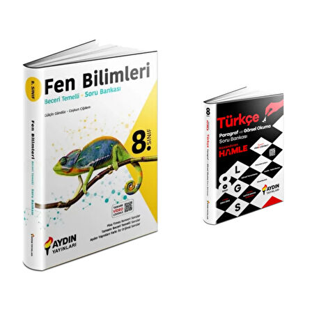 8.sınıf Beceri Tem. Fen Bil. Soru Bankası & Aydın Kazandıran Hamle Türkçe Soru Banka