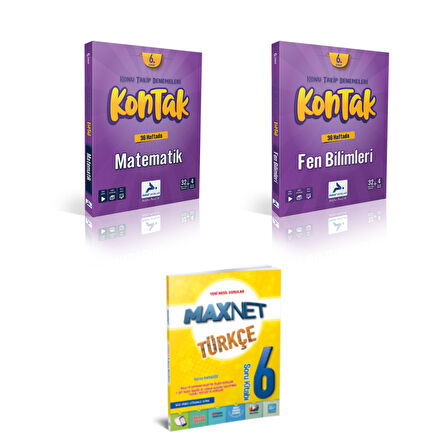 Paraf Yayınları 6.Sınıf Kontak Matematik Fen Bil. Deneme &  6.Sınıf Türkçe Soru Kitabı
