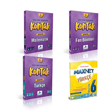 Paraf Yayınları 6.Sınıf Kontak Matematik Fen Bil. Türkçe Deneme &  6.Sınıf Türkçe Soru Kitabı