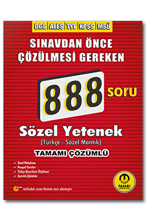 DGS ALES 888 Sözel Yetenek Video Çözümlü Soru Bankası