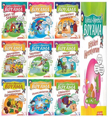 Eğitici Öğretici Boyama Seti (10 Kitap Takım)