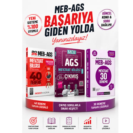 İndeks 2026 MEB AGS Mevzuat Bilgisi 40 Deneme & Dizgi AGS Mevzuat Çıkmış Sorular & Pegem Mevzuat 30 Deneme Seti