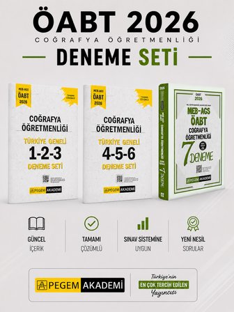 Pegem 2026 MEB AGS ÖABT Coğrafya Deneme & ÖABT Coğrafya Türkiye Geneli Deneme Seti