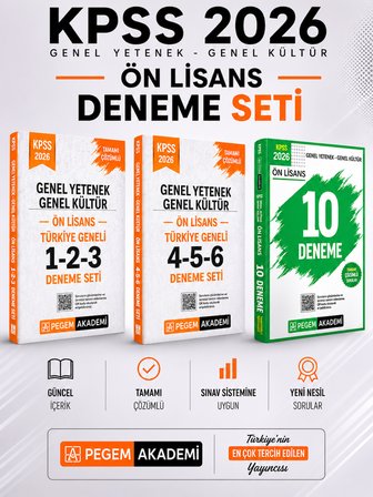 Pegem 2026 KPSS Ön Lisans GK GY 10 Deneme & KPSS Ön Lisans GK GY Türkiye Geneli Deneme Seti