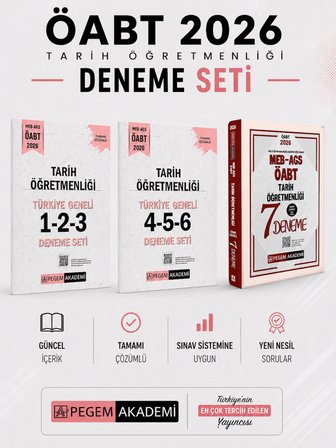 Pegem 2026 MEB AGS ÖABT Tarih Deneme & ÖABT Tarih Türkiye Geneli Deneme Seti