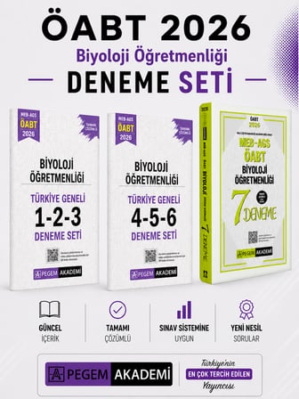 Pegem 2026 MEB AGS ÖABT Biyoloji Öğretmenliği Deneme & Türkiye Geneli Deneme Seti
