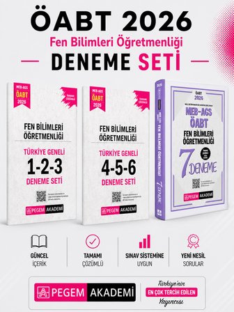 Pegem 2026 MEB AGS ÖABT Fen Bilimleri Öğretmenliği Deneme & Türkiye Geneli Deneme Seti