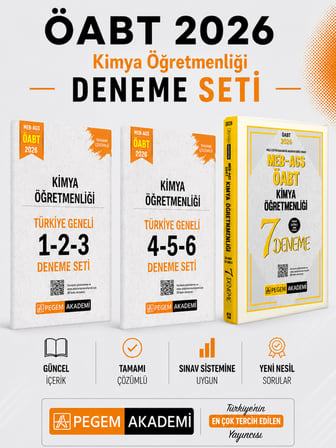 Pegem 2026 MEB AGS ÖABT Kimya Öğretmenliği Deneme & Türkiye Geneli Deneme Seti