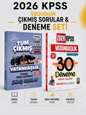 Dizgi Kitap 2026 KPSS Vatandaşlık Çıkmış Sorular & KPSS Vatandaşlık 30 Deneme İndeks Akademi Seti