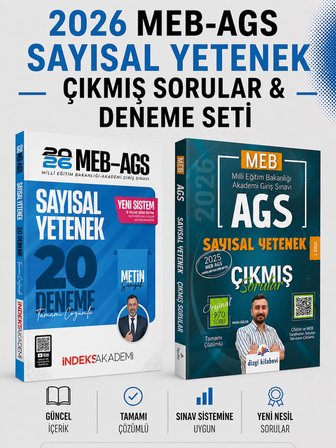 Dizgi Kitap 2026 MEB AGS Sayısal Yetenek Çıkmış Sorular & Sayısal Yetenek 20 Deneme İndeks Akademi Seti