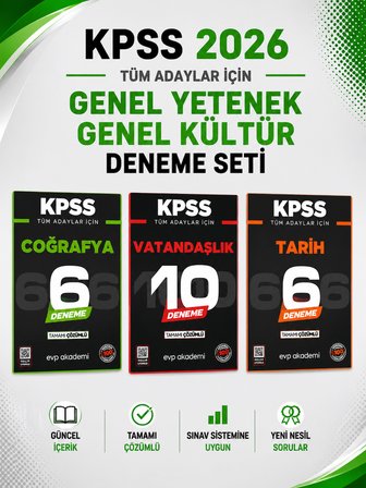 KPSS Tüm Adaylar İçin Tarih Coğrafya Vatandaşık Deneme EVP Akademi