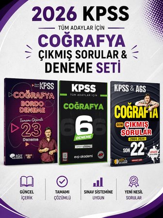 Mehmet Eğit KPSS Coğrafya Son 22 Yıl Çıkmış Sorular + Deneme & KPSS Coğrafya EVP Akademi Seti