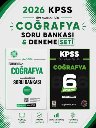 Pegem 2026 KPSS Ezberbozan Coğrafya Soru Dünyası & KPSS Coğrafya 6 Deneme EVP Akademi