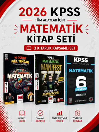 Yargı 2026 KPSS Matematik Full Tekrar & Manifest Soru Bankası & KPSS Matematik 6 Deneme EVP Akademi Seti