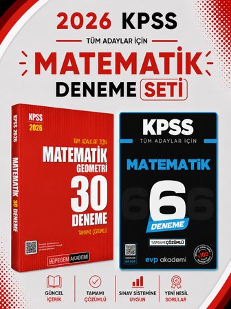 Pegem 2026 KPSS Matematik Deneme & KPSS Matematik 6 Deneme Evp Akademi Seti