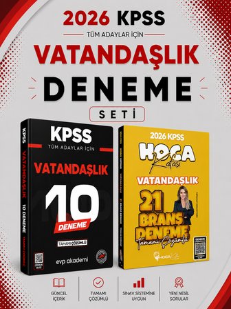 Hoca Kafası 2026 KPSS Vatandaşlık 21 Deneme & KPSS Vatandaşlık 10 Deneme EVP Akademi Seti