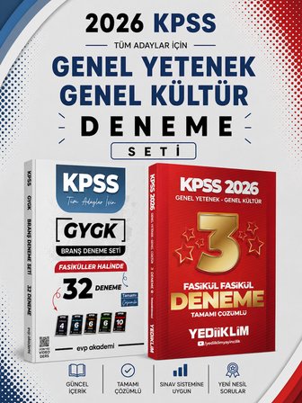 Yediiklim 2026 KPSS GKGY 3 Deneme & EVP Akademi KPSS Tüm Dersler 32 Deneme Seti