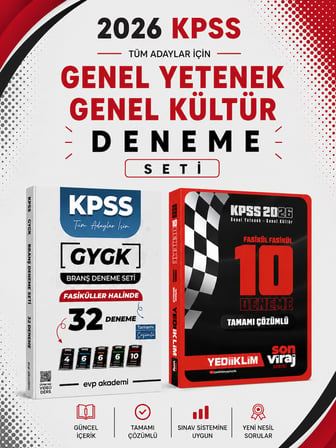 Yediiklim 2026 KPSS GKGY Son Viraj 10 Deneme & EVP Akademi KPSS Tüm Dersler 32 Deneme Seti