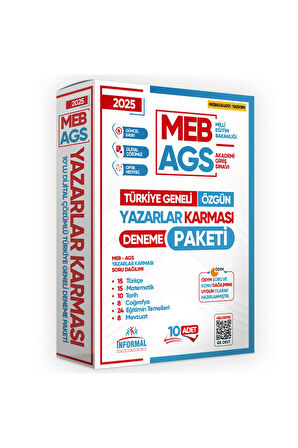 2025 MEB-AGS Yazarlar Karması 10 Adet 80 Soruluk Çözümlü Deneme Türkiye Geneli KURUMSAL Paket