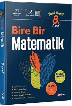 Artıbir Yayınları 8.Sınıf LGS Bire Bir Matematik Kitabı- Stk