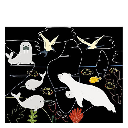 Küçük Sanatçının Etkinlik Seti - Okyanus Kazıma Kartları