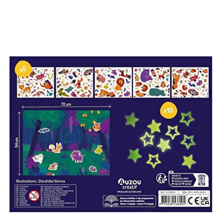 200 Fosforlu Sticker Seti – Poster + 10 Yıldız