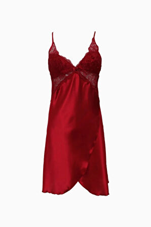 Kadın Bordo Saten Kimono Takım Q.6N4K5RK5.T.K.S