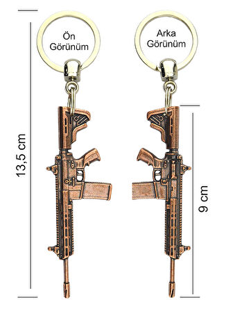 Tüfek Rifle Anahtarlık M-16 - Bakır Oksit